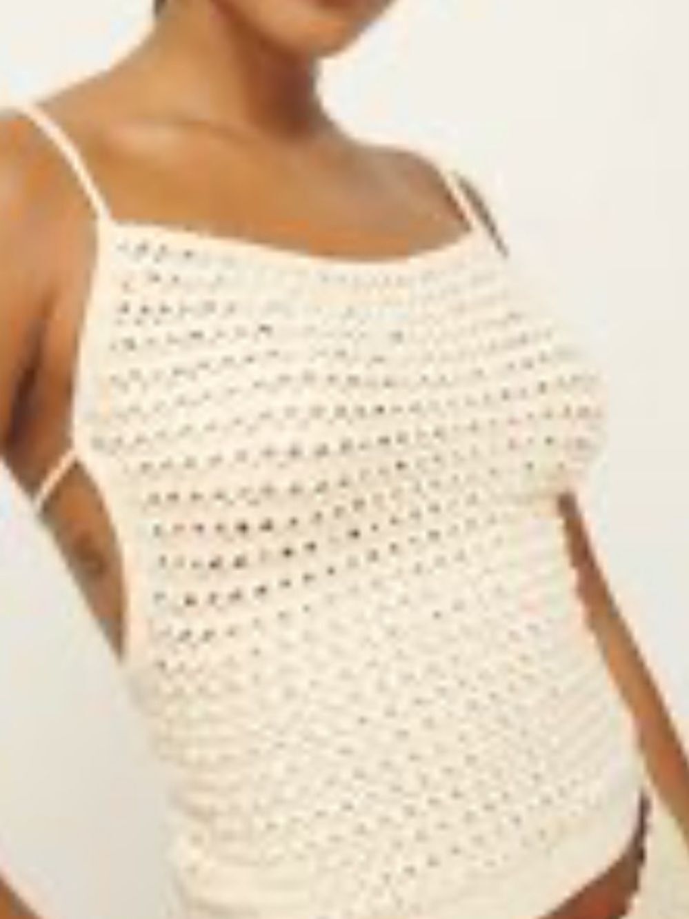 Reformation Heidi Open Tank Cream Crochet Camisole NWT L $148